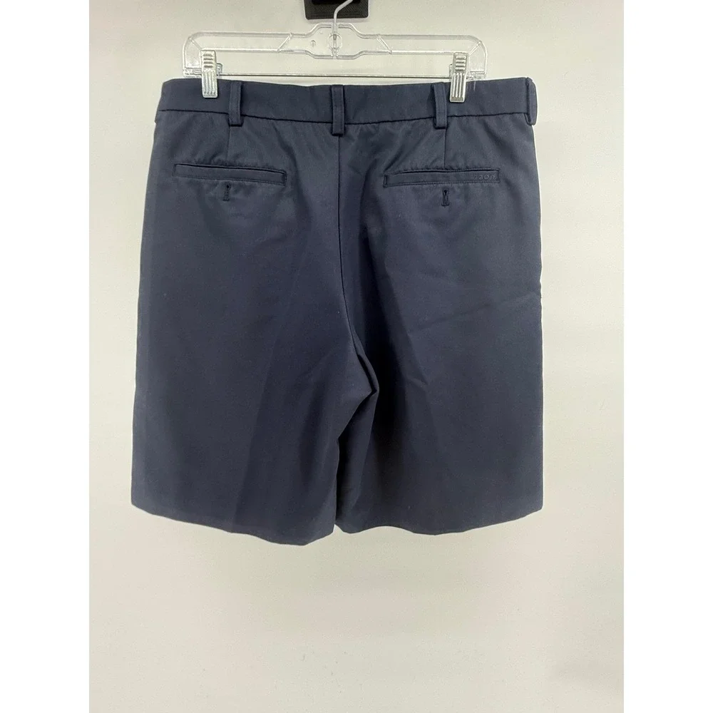 IZOD‎ Mens Navy Blue Pleated Casual Shorts Size 34 Golf Outdoor Dadcore Basic